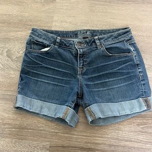 Apt. 9 Women's Dark Indigo Rolled Hem Denim Shorts